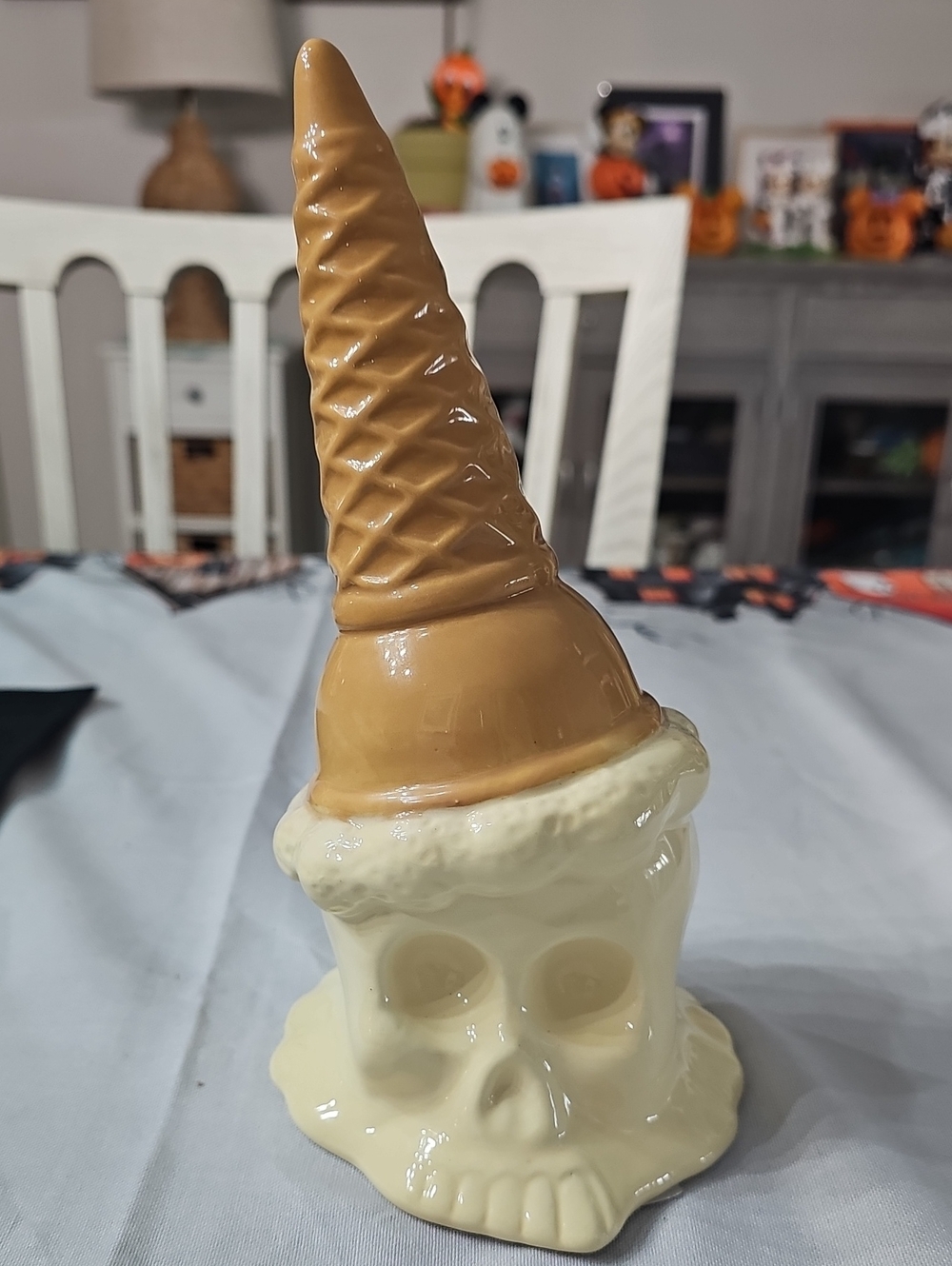 New! Halloween Vanilla Skull Ice Cream Cone